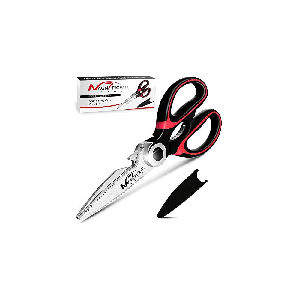 Magnificent Sharp Kitchen Scissors, Heavy Duty Scissors for Kitchen Use with Cover & Gift Stainless Steel Shears, Kitchen Scissor with Soft Grips