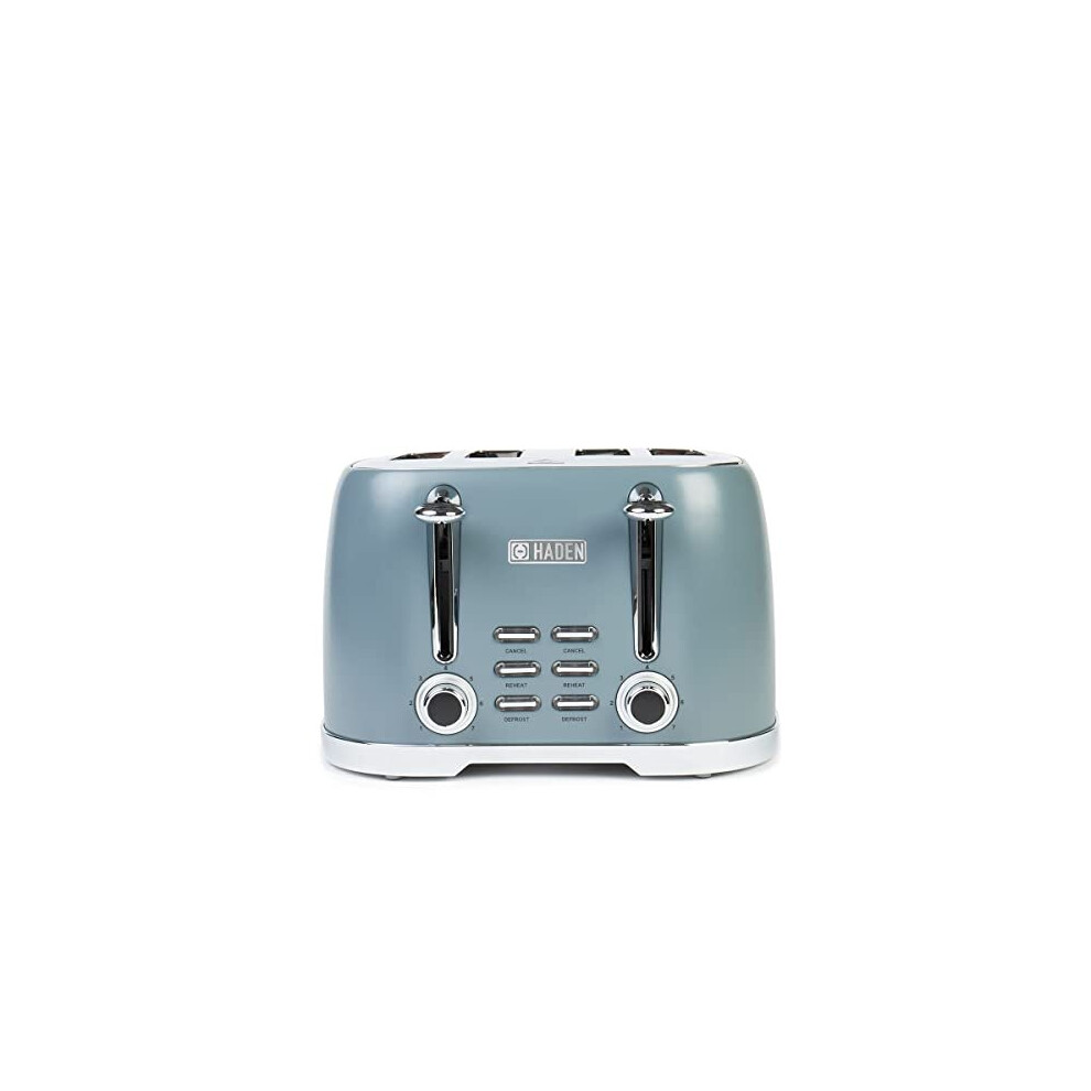 Haden Brighton Toaster - Electric Stainless-Steel Toaster with Reheat and Defrost Functions - Four Slice, Slate Grey