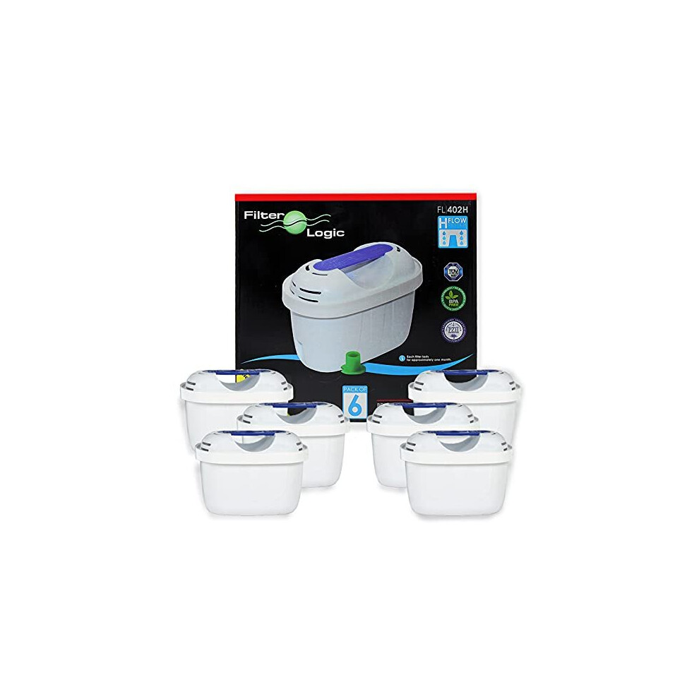 Filterlogic Fl402 Universal 6Pk Compatible Water Filters Fits Brita Maxtra+