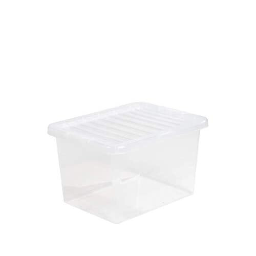Wham 6 X 24 LITRE CLEAR PLASTIC STORAGE BOX AND CLIP LID