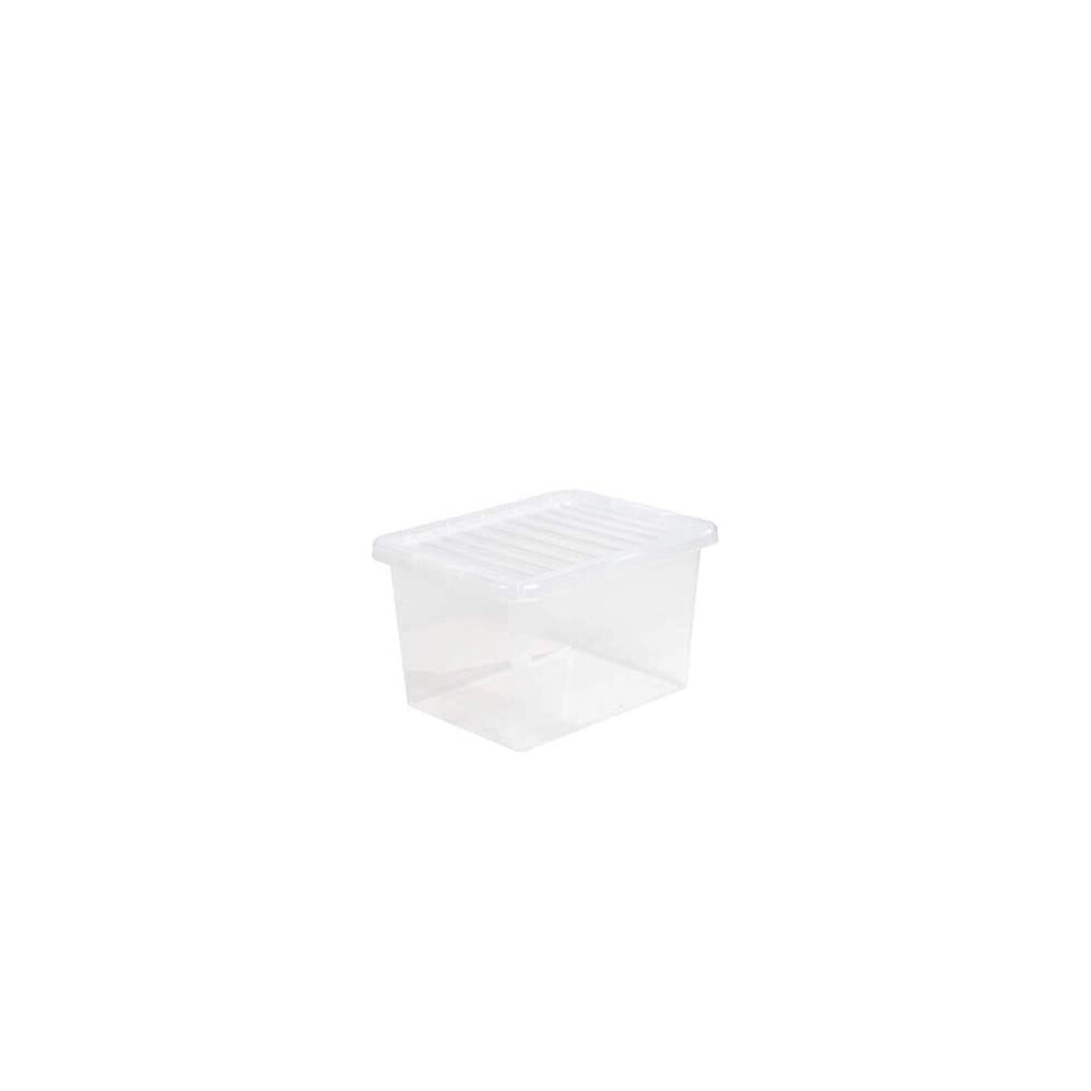 6 X 24 LITRE CLEAR PLASTIC STORAGE BOX AND CLIP LID