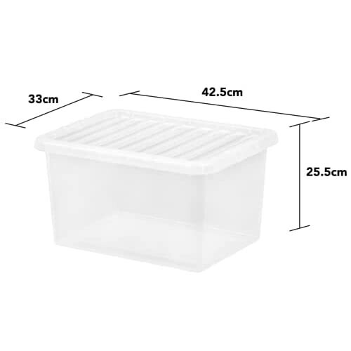 Wham 6 X 24 LITRE CLEAR PLASTIC STORAGE BOX AND CLIP LID 1