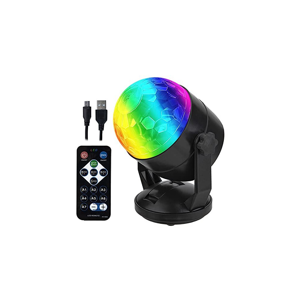 Remote Control Portable Sound Activated Party Lights for Outdoor and Indoor, Battery Powered or USB Plug in, Dj Lighting, RBG Disco Ball, Strobe