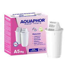 AQUAPHOR A5Mg (Added magnesium) replacement water filter cartridges, fits all A5 filter jugs, 2 pack, 350l per filter