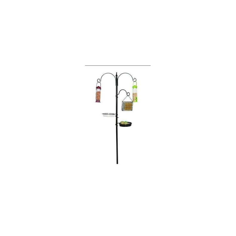 Kingfisher Garden Wild Bird Feeder Feeding Station + Seed Nut Feeder & Water Bath 1.9M Tall