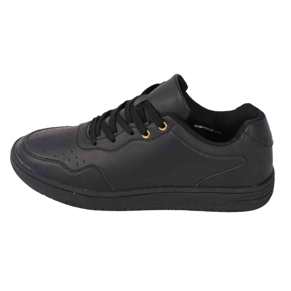 (Black, UK 10) Mens Lace Up Trainers Casual Gym Walking Comfort Shoe UK Size 6-12