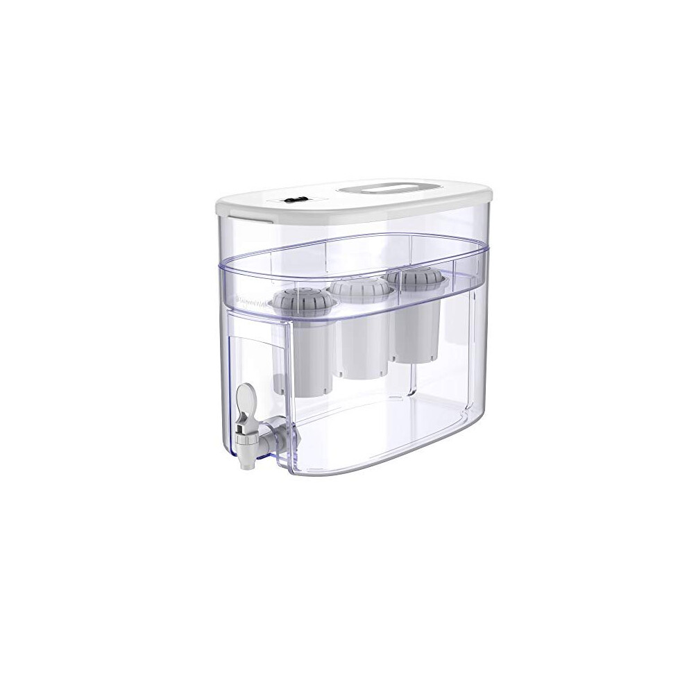 pH Recharge 3F Alkaline Countertop Water Filter Dispenser - 3.3 Gallons Water Jug Dispenser - Removes Fluoride Chlorine & Impurities - Improves W