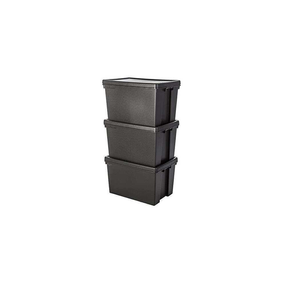 Wham Storage Wham Crystal 62 Litre Box & Lid, Clear With Lid, 37 Cm X 59.5 Cm X 39.5 Cm Black