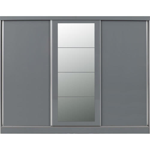 Nevada 3 Door Sliding Wardrobe Grey Gloss 2