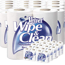 Velvet Wipe & Clean Excellent Value Thick & Strong Kitchen Household Towels 20 Rolls Total