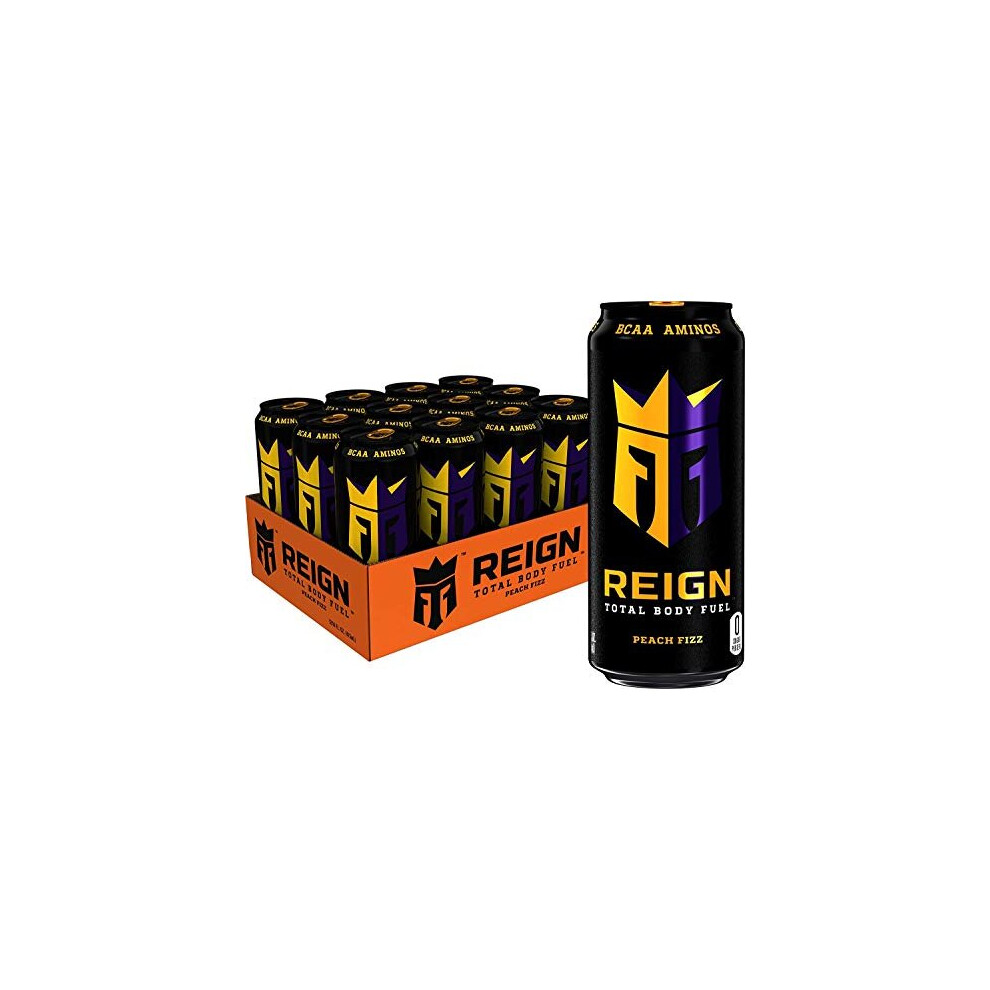 Reign Total Body Fuel, Peach Fizz, Fitness & Performance Drink, 16 Oz (Pack of 12) (New Rich Taste) 
