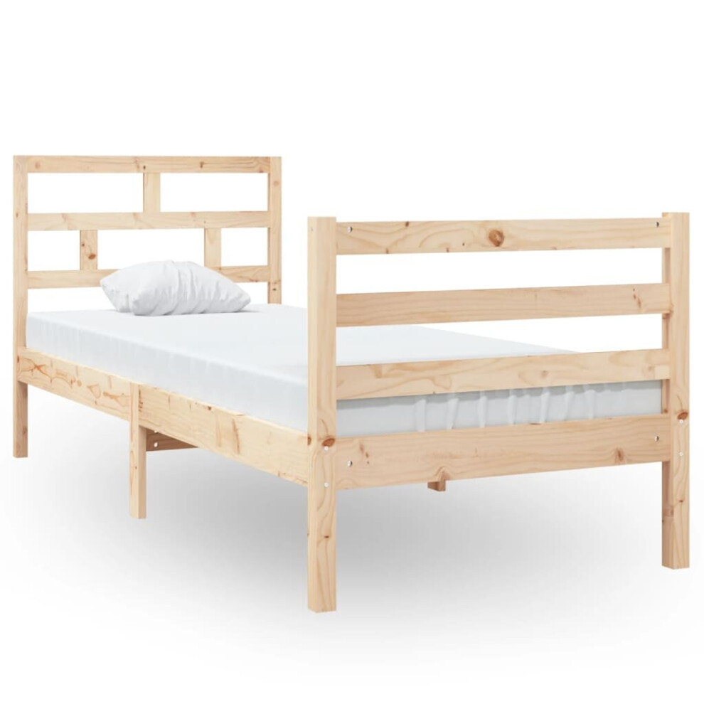 vidaXL Bed Frame Wooden Platform Bed Base 75x190 cm Small Single Solid Wood