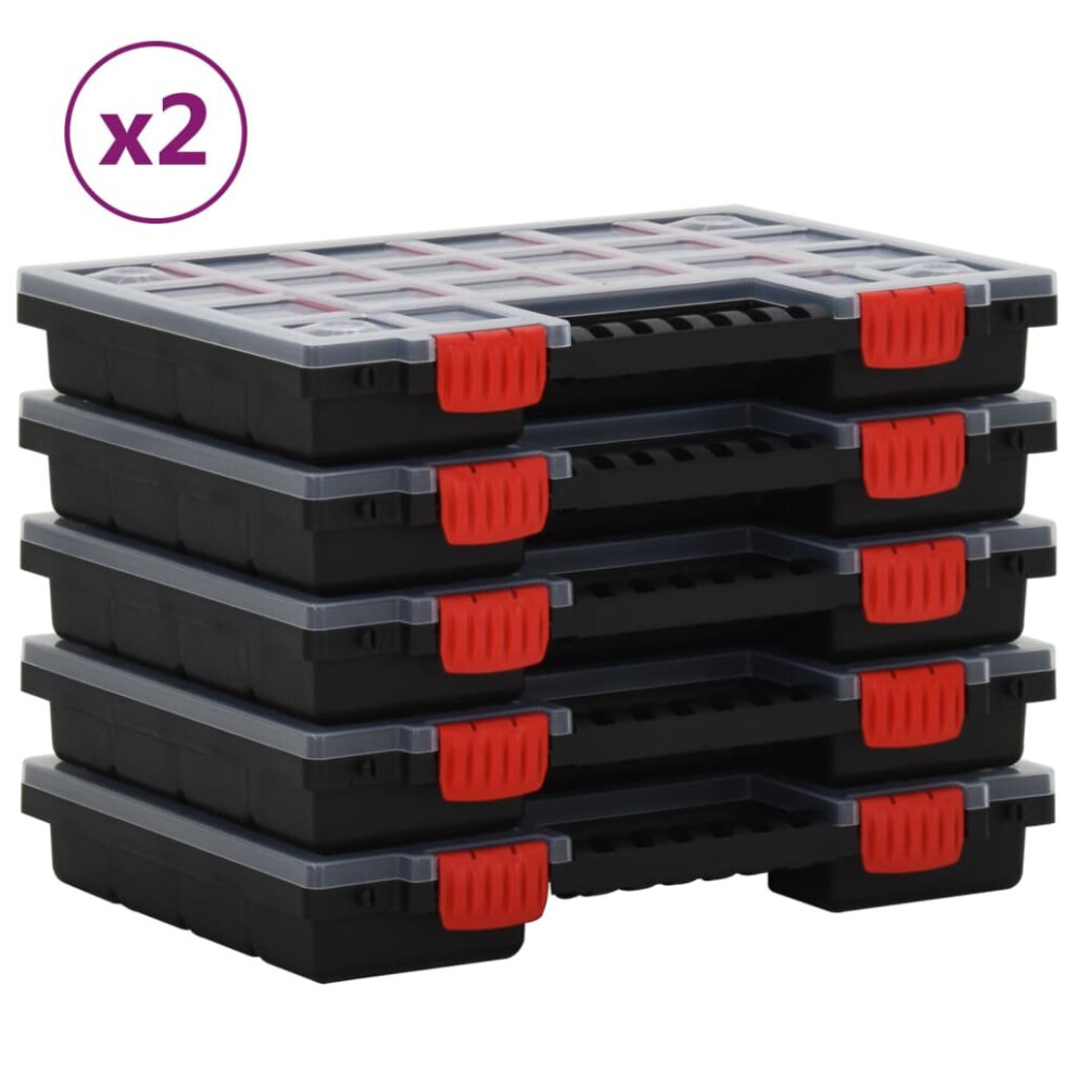 vidaXL 10x Assortment Boxes 34.5x25x5 cm Polypropylene Tool Storage Case Box