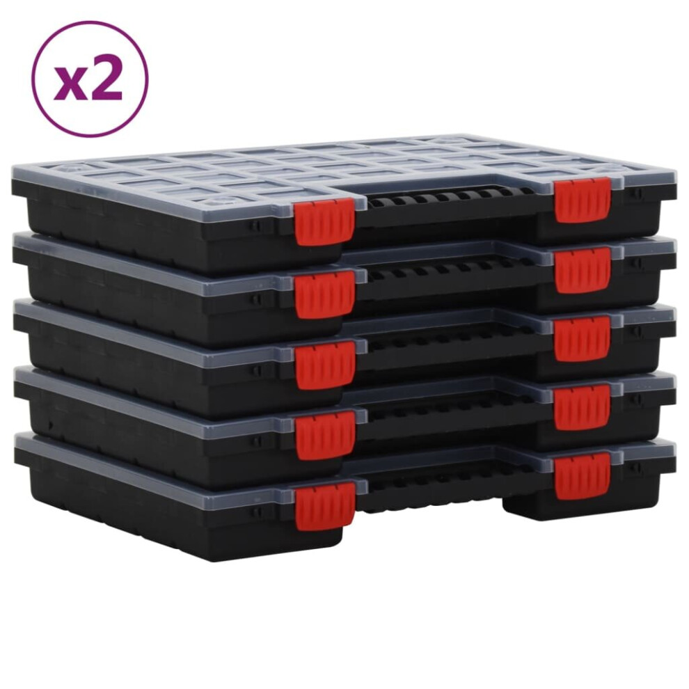 vidaXL 10x Assortment Boxes 40x30x5 cm Polypropylene Tool Organiser Screw Box