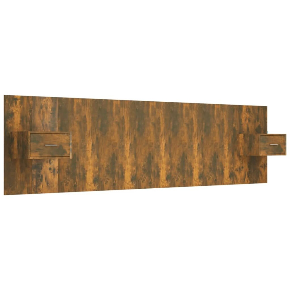 Vidaxl Bed Headboard With Cabinets Smoked Oak Engineered Wood Wall Nightstand