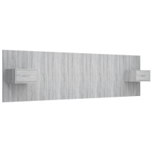 vidaXL Bed Headboard with Cabinets Grey Sonoma Engineered Wood Wall Nightstand