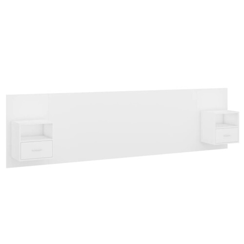 VidaXL vidaXL Bed Headboard with Cabinets White Engineered Wood Floating Nightstand