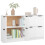 VidaXL vidaXL 2x Sideboards White Engineered Wood Storage Cabinet Home Organiser 6