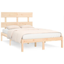 vidaXL Bed Frame Bed Base Wooden Platform Bed Solid Wood 150x200 cm King Size