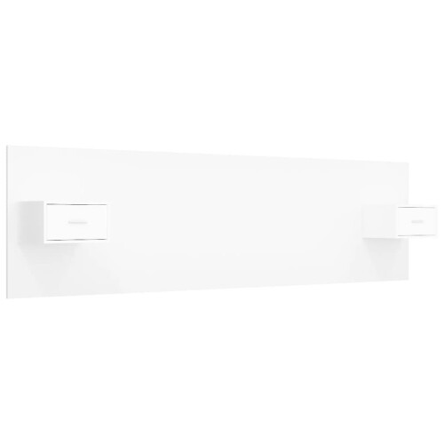 VidaXL vidaXL Bed Headboard with Cabinets White Engineered Wood Floating Nightstand 1