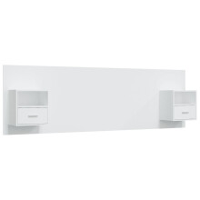 vidaXL Bed Headboard with Cabinets White Engineered Wood Floating Nightstand