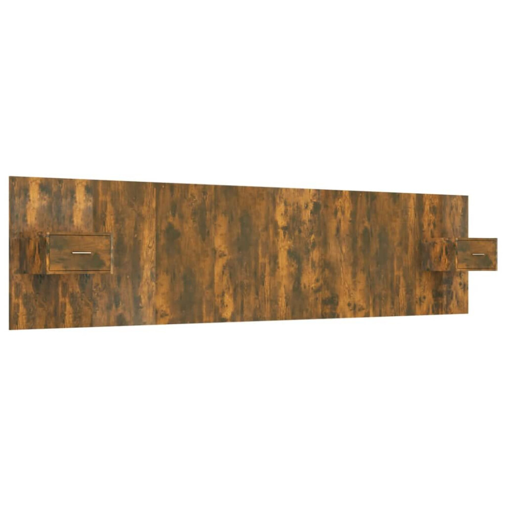 Vidaxl Bed Headboard With Cabinets Smoked Oak Engineered Wood Wall Nightstand