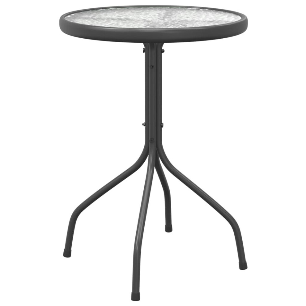 vidaXL Garden Table Ø50x71 cm Steel Anthracite Outdoor Patio Dining Table