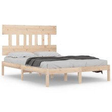 vidaXL Bed Frame Bed Base Wooden Platform Bed Solid Wood 150x200 cm King Size