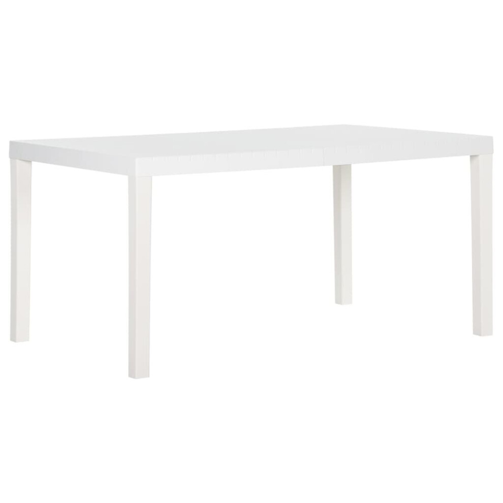 vidaXL Garden Table 150x90x72 cm PP White Patio Outdoor Dining Table Furniture