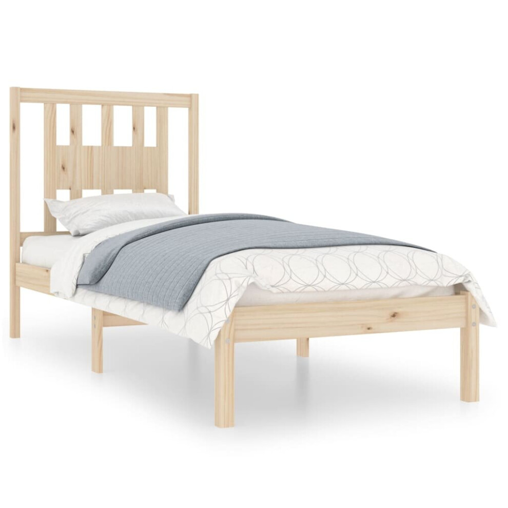 vidaXL Solid Wood Pine Bed Frame 90x200 cm Wooden Bedstead Platform Bed Frame