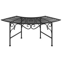 vidaXL Tree Bench 113 cm Black Steel Outdoor Seating Chair Garden Patio Bench