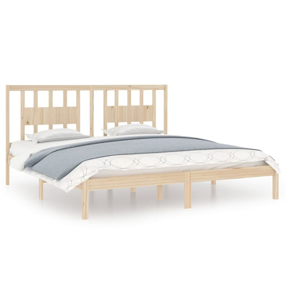 vidaXL Solid Wood Pine Bed Frame 200x200 cm Wooden Bedstead Platform Bed Frame