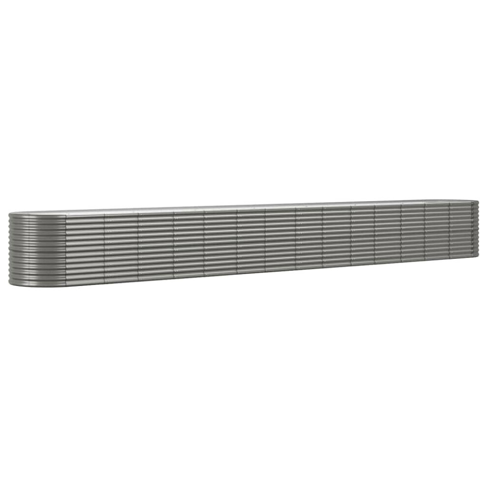 Photos - Plant Stand VidaXL Garden Raised Bed Powder-coated Steel 620x80x68 cm Grey Flower Box 