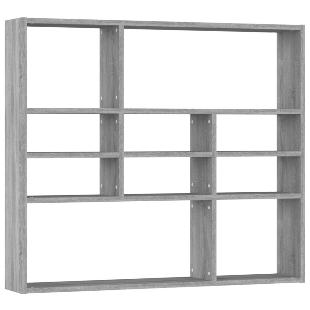 vidaXL Wall Shelf Grey Sonoma Engineered Wood Cube Organiser Picture Ledge