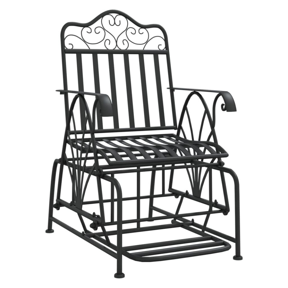 Vidaxl Glider Bench 61 Cm Steel Outdoor Garden Patio Bench Seating Chair Black