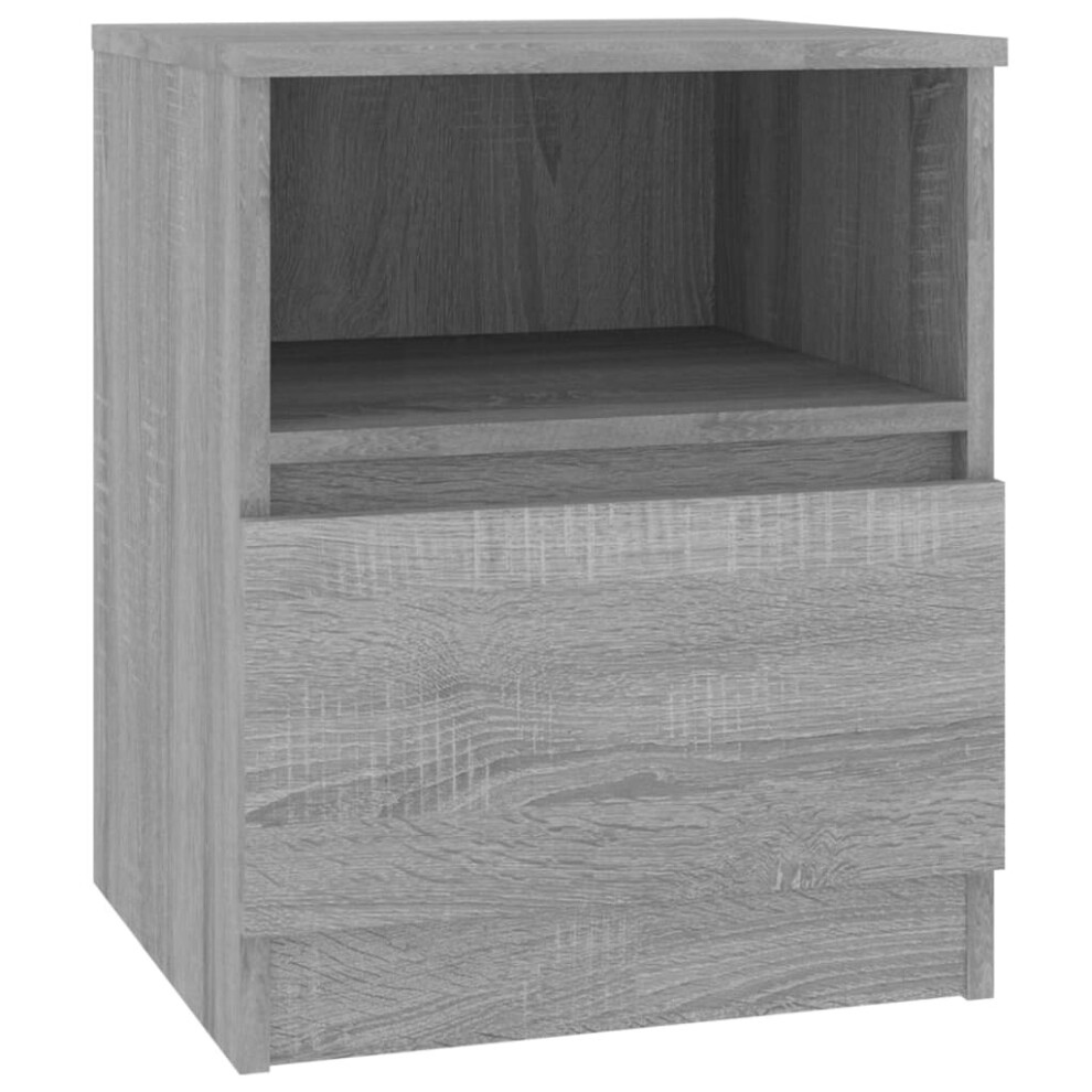Vidaxl Bedside Cabinet Grey Sonoma Engineered Wood Nightstand End Side Table