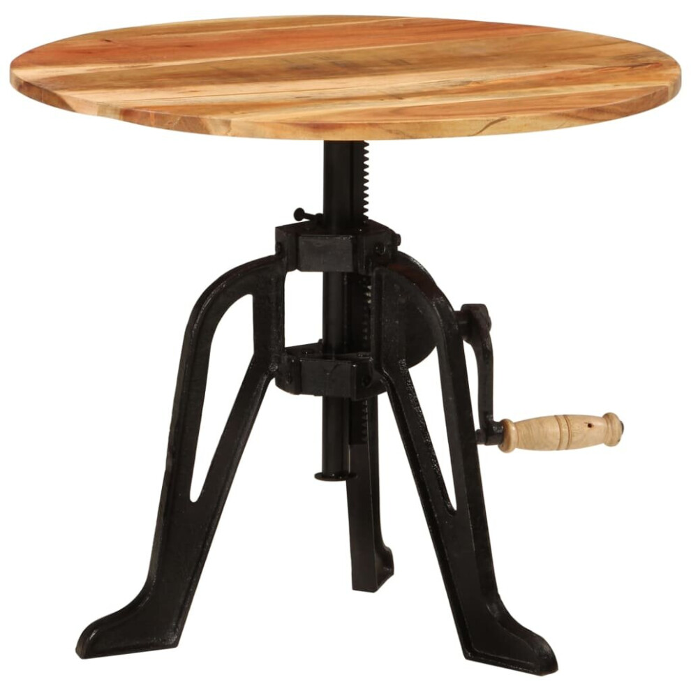 vidaXL Solid Wood Acacia and Cast Iron Side Table Wooden Side End Beside Table