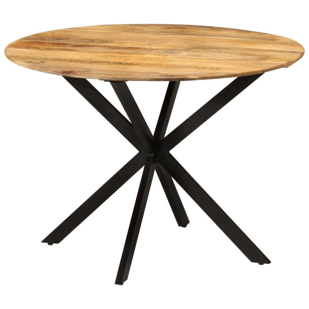 Vidaxl Solid Wood Mango And Steel Dining Table Kitchen Wooden Dinner Table