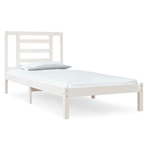 VidaXL vidaXL Bed Frame Bed Base Platform Bed White Solid Wood Pine 90x190 cm Single