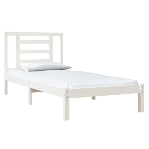 VidaXL vidaXL Bed Frame Bed Base Platform Bed White Solid Wood Pine 90x190 cm Single 2