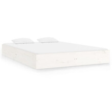 vidaXL Solid Wood Bed Frame White 140x200 cm Bedroom Wooden Bedstead Bed Base