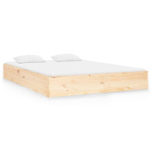 vidaXL Bed Frame Bed Base Wooden Platform Bed Solid Wood 135x190 cm Double