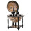 VidaXL vidaXL Solid Wood Eucalyptus Globe Bar Wine Stand Black Wooden Wine Storage 2