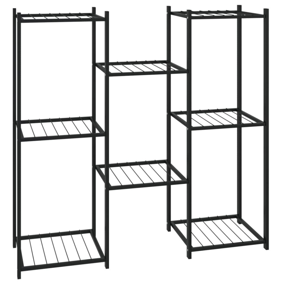 vidaXL Flower Stand 83x25x80 cm Black Iron Corner Plant Shelf Flower Rack