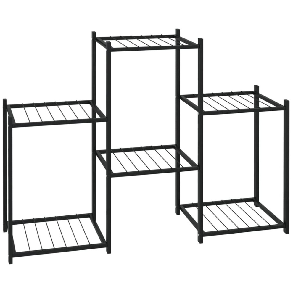 Vidaxl Flower Stand 83X25x60 Cm Iron Corner Plant Shelf Flower Rack Black