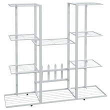 vidaXL Flower Stand 94.5x25x89 cm White Iron Plant Rack Corner Plant Shelf