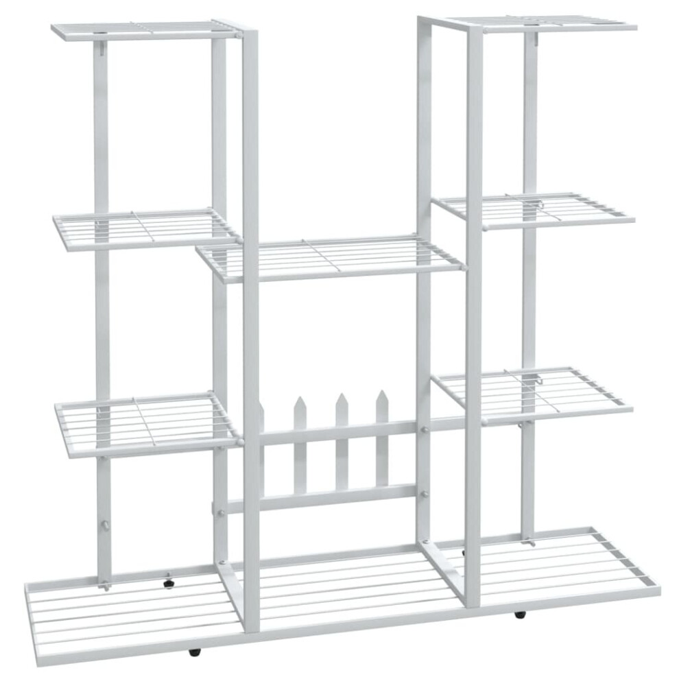 Vidaxl Flower Stand 94.5X25x89 Cm Iron Plant Rack Corner Plant Shelf White