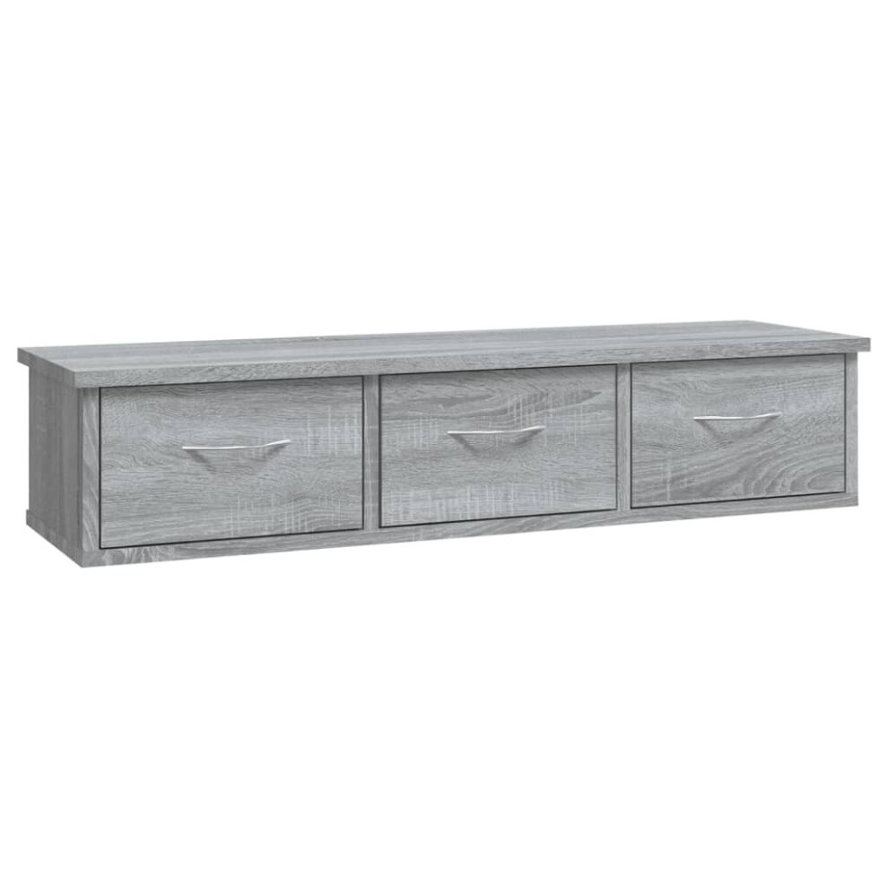 vidaXL - Wall Cabinet - 3 Drawer - Sonoma Grey - Image 3