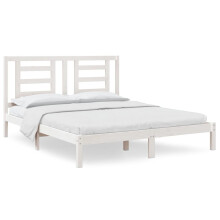 vidaXL Solid Wood Pine Bed Frame White 160x200 cm Wooden Bedstead Bed Base