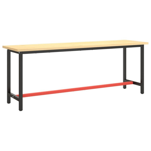 VidaXL vidaXL Work Bench Frame Matte Black and Matte Red Metal Table Frame Bracket 1